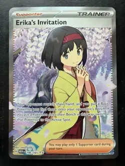 Pokemon Erika's Invitation 196/165 Sv: Scarlet & Violet 151 Holo (NM) - Image 1