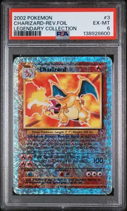 Pokemon 2002 Legendary Collect Reverse Holo Foil Charizard #3 PSA 6 - Image 1