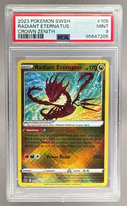 7205 Radiant Eternatus 2023 Pokemon Sword & Shield Crown Zenith #105 PSA 9 - Image 1