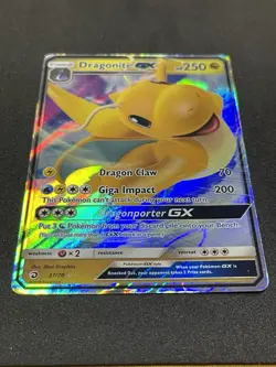 Pokemon Dragonite GX 37/70 Dragon Majesty Ultra Rare Holo HP - Image 3