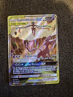 Pokemon TCG Espeon & Deoxys GX SM240 Black Star Promo Holo NM - Image 1