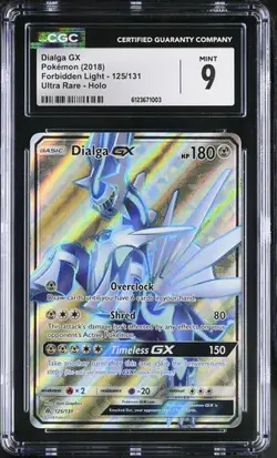 CGC 9 Dialga GX Full Art 125/131 Pokemon Forbidden Light 2018 - Image 1