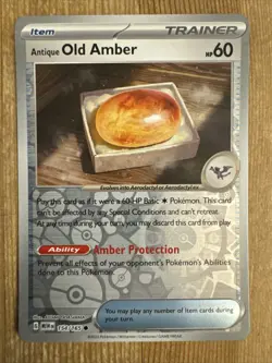 Old Amber - 154/165 - Pokemon Scarlet & Violet 151 - Common - Reverse Holo NM - Image 1