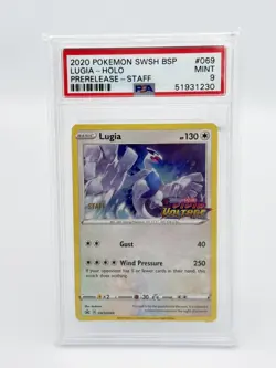 2020 Pokemon SWSH BSP Lugia Holo #069 Promo PreRelease Staff PSA 9 - Image 1