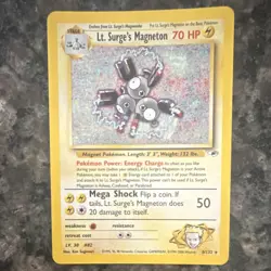 Pokemon Lt. Surge's Magneton 8/132 Gym Heroes Holo Rare 70 HP English - Image 2