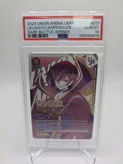 PSA 10 Union Arena Code Geass Lelouch Lamperouge Rare Battle 017 2024 - Image 1
