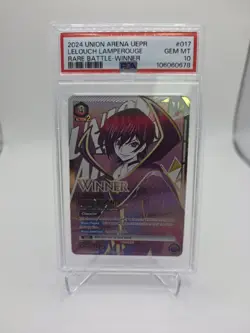 PSA 10 Union Arena Code Geass Lelouch Lamperouge Rare Battle 017 2024 - Image 2