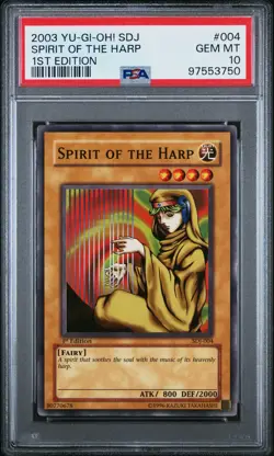Spirit of the Harp Yugioh 2003 SDJ-004 Common 1st Edition PSA 10 - Image 1