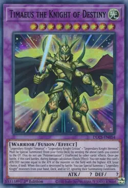 Yugioh Timaeus the Knight of Destiny DLCS-EN054 1st Edition (PURPLE) M/NM - Image 1