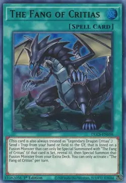 Yugioh The Fang of Critias DLCS-EN058 1st Edition (GREEN) M/NM - Image 1
