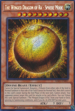 1X NM The Winged Dragon of Ra - Sphere Mode - RA01-EN007 - Secret Rare 1st Ed - Image 1