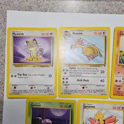 Pokemon Legendary set 7 Card Lot Regular 2002 Meowth Fearow Charmander Grimer LP - Image 2