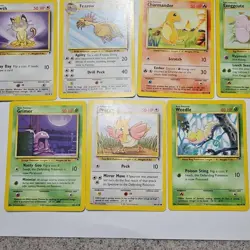 Pokemon Legendary set 7 Card Lot Regular 2002 Meowth Fearow Charmander Grimer LP - Image 4