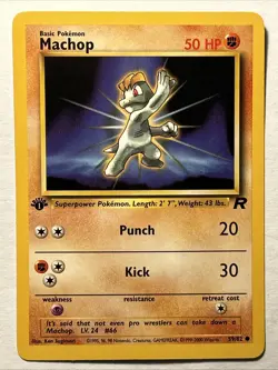 Pokemon TCG 1st Edition Machop 59/82 Team Rocket 2000 Vintage Card WOTC NM - Image 1
