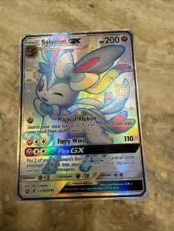 3 Pokemon cards- Sylveon GX (stage 1), Typhlosion V, Iron Treads EX - Image 1