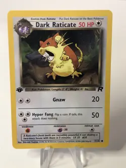 Dark Raticate 51/82 - 1st Edition Team Rocket Vintage Pokemon Card NM Mint WOTC - Image 1