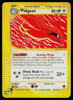 Pokemon Card - Pidgeot Expedition 59/165 Rare Reverse Holo - Image 1