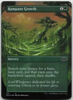 Rampant Growth Borderless FOIL 371 Common Double Masters 2022 NM MTG - Image 1