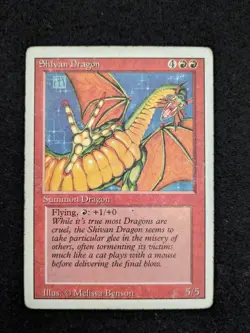 Magic: The Gathering - Revised - SHIVAN DRAGON - Moderately Played - Image 1