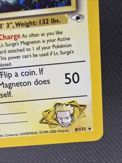 1st Edition Lt. Surge's Magneton 8/132 Holo Gyn Heroes Pokemon TCG LP/NM - Image 5