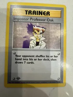 1999 Pokemon TCG Trainer Imposter Professor Oak Base Set 73/102 Rare Shadowless - Image 1