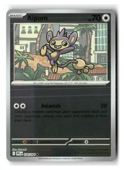 Aipom 078/094 Common Phantasmal Flames Pokemon Reverse Holo Near Mint - Image 1