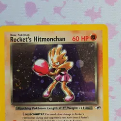 Pokemon TCG Rocket's Hitmonchan Gym Heroes Holo Rare 11/132 Swirl! 🌀 - Image 2