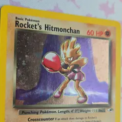Pokemon TCG Rocket's Hitmonchan Gym Heroes Holo Rare 11/132 Swirl! 🌀 - Image 3