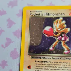 Pokemon TCG Rocket's Hitmonchan Gym Heroes Holo Rare 11/132 Swirl! 🌀 - Image 4