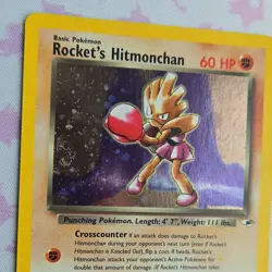 Pokemon TCG Rocket's Hitmonchan Gym Heroes Holo Rare 11/132 Swirl! 🌀 - Image 5