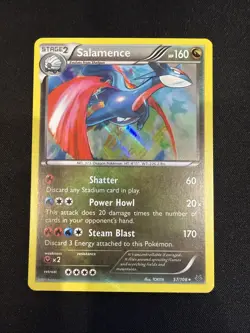 2015 POKEMON ROARING SKIES SALAMENCE 57/108 HOLO RARE NM - Image 1