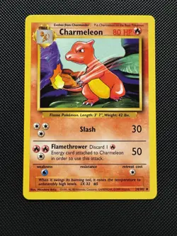 Pokemon TCG Charmeleon 24/102 Base Set Uncommon Near Mint 1999 WoTC Unlimited - Image 1