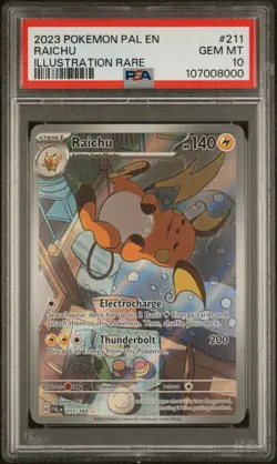 2023 Pokemon Pal En-paldea Evolved Raichu Illustration Rare 211/193 PSA 10 - Image 1