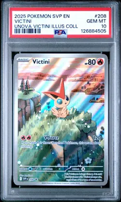 2025 POKEMON SVP EN-SV BLACK STAR PROMO #208 VICTINI PSA 10 - Image 1