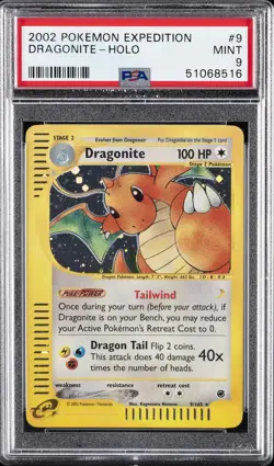 2002 POKEMON EXPEDITION #9 DRAGONITE-HOLO PSA 9 - Image 1