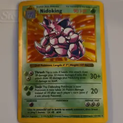 Pokemon Nidoking Base Set Shadowless Holo Rare 11/102 90 HP Wizards English - Image 1