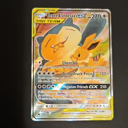 Pokemon TCG Eevee & Snorlax GX TAG TEAM Promo Holo SM169 HP 270 Basic - Image 1