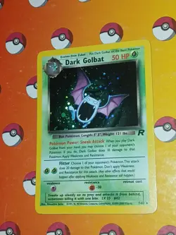 Pokemon Dark Golbat Holo Rare TCG Card 7/82 Unlimited With Double Swirl - Image 5