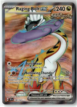 Raging Bolt ex ⭐ 196/162 Holo Ultra Rare Temporal Forces 2024 Pokemon NM - Image 1