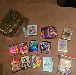 Yu-Gi-Oh! Tin and assorted sleeves lot. 235 sleeves total - Image 1