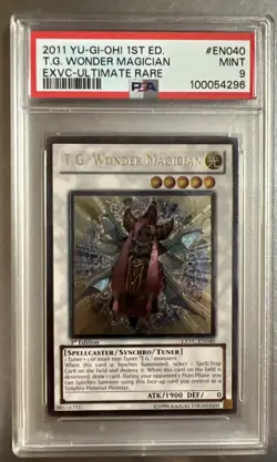 Yu-Gi-Oh! TCG T.G. Wonder Magician EXVC-EN040 1st Edition Ultimate Rare - PSA 9 - Image 1