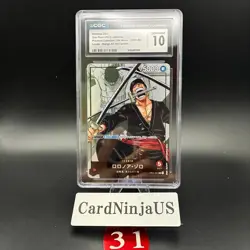 CGC 10 GEM MINT Roronoa Zoro Parallel OP01-001 L 25th Edition ONE PIECE Card 31 - Image 1