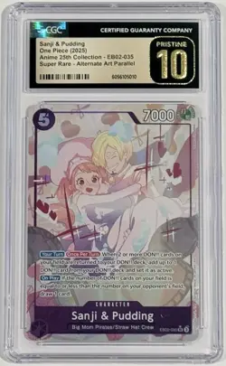 2025 One Piece Sanji & Pudding EB02-035 SR Alternate Art CGC 10 Pristine - Image 1