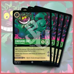 Disney Lorcana TCG: CHESHIRE CAT From the Shadows x4 SR Rise of the Floodborn - Image 1
