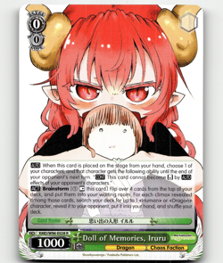 Weiss Schwarz Doll of Memories, Iruru Miss Kobayashi's Dragon Maid R - Image 1