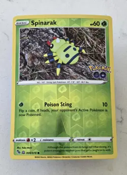 Spinarak Peelable Ditto 006/078 Reverse Holographic Rare Pokemon Go Card TCG - Image 1
