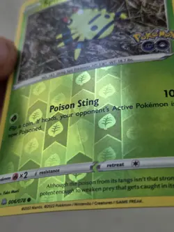 Spinarak Peelable Ditto 006/078 Reverse Holographic Rare Pokemon Go Card TCG - Image 5