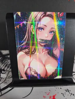 Nezuko Kamado Demon Slayer Art Card Holo Glitter Anime Sexy Waifu CCG - Image 1