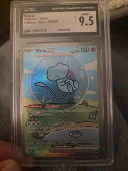 CGC 9.5 Mew ex SIR Paldean Fates 232/091 SV PAF EN Pokemon Card Shining Bubble - Image 1