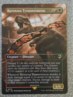 Ravenous Tyrannosaurus (Borderless) - Jurassic World Collection ~NM~ MTG - Image 1